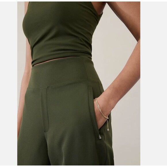 Athleta Endless High Rise Pant Aspen Olive Green Women's 12 533636 Travel - Picture 4 of 16